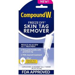 Compound W Freeze Off Skin Tag Remover, FDA Approved Skin Tag Removal Kit with 8 Skin Tag Remover Applications and 1 Pair of Tweezers