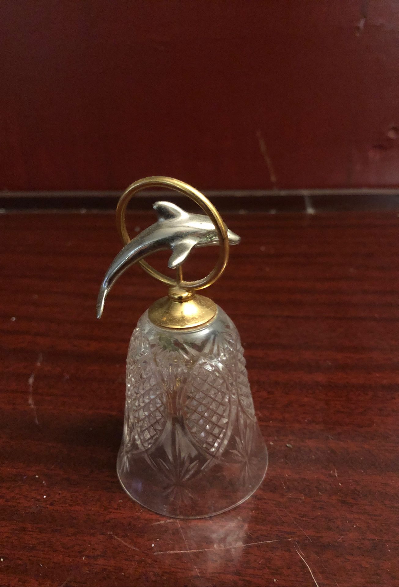 Brass/Silver Crystal Dauphin Bell