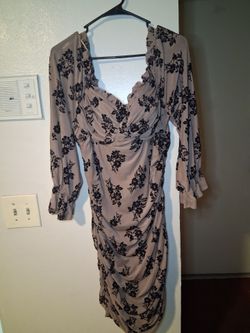 Talent 3XL Floral Ruched Long Sleeve Dress
