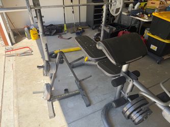 Weights bench and rack