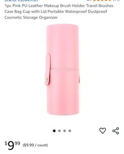 Leather Makeup Brush Holder 