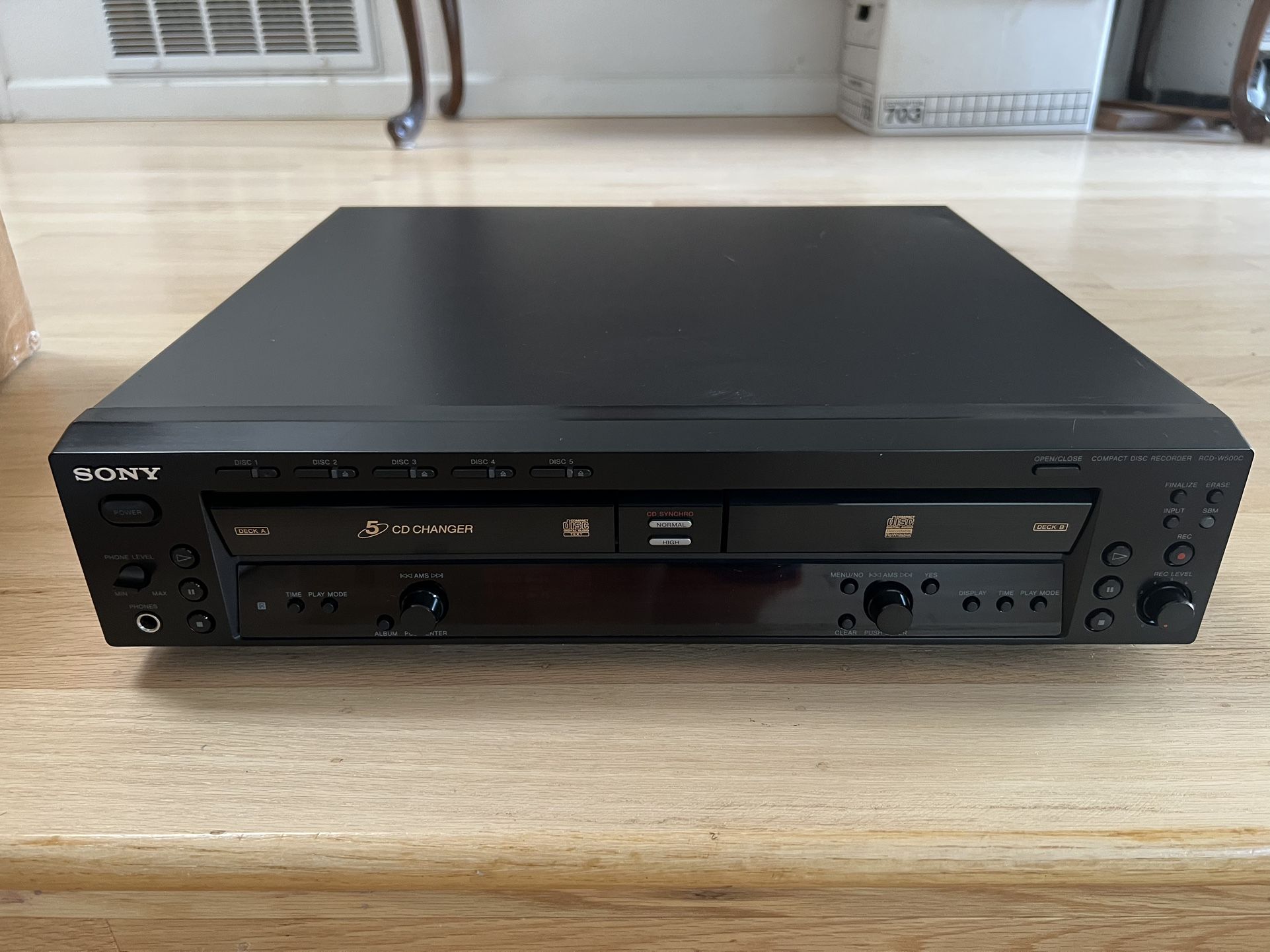 Sony RCD-W500C 5-CD Changer and Recorder Player