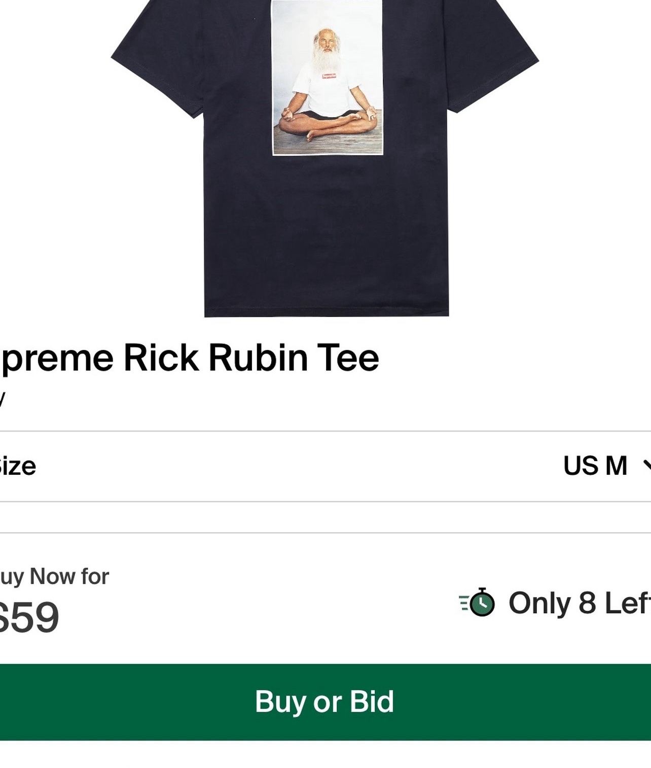 Supreme Rick Rubin Tee Navy Size M
