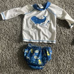 Boys Swim Shirt And Swim Diaper
