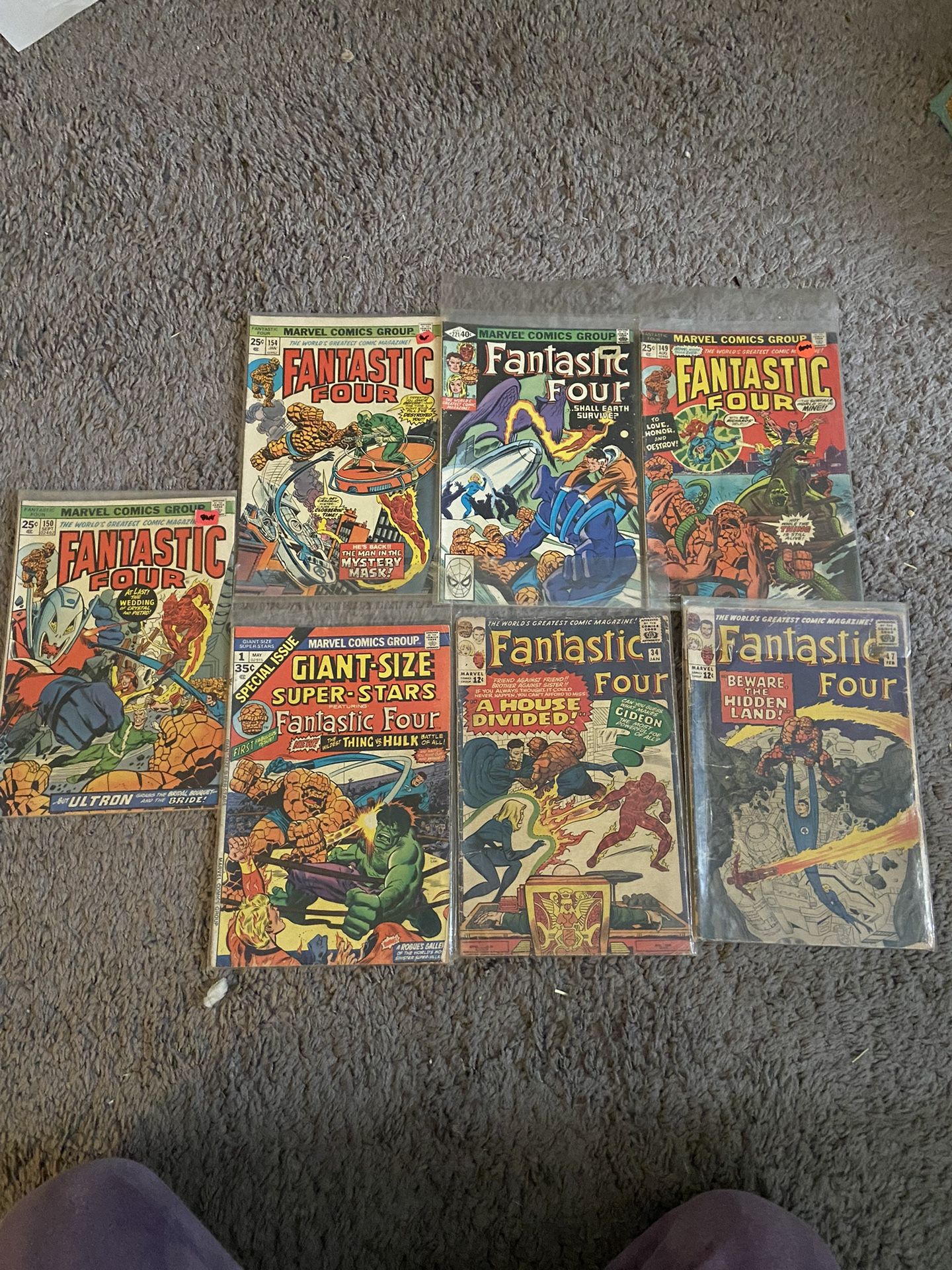 Lot Of 7 Vintage Fantastic Four Comics