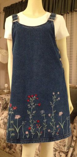 Blue Jean Embroidered Dress