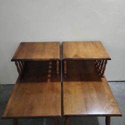 Two matching end tables in excellent condition solid real wood