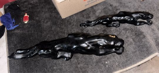Black Panther Figurine Sculptures Set of 2