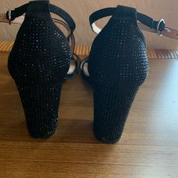Kelley and Katie Black Sequin Heels