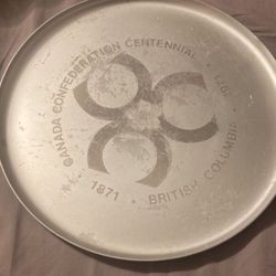 Vintage British Columbia Canada Confederation Centennial 13" Platter 100 Years 