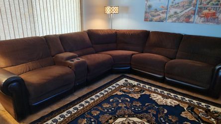 Sectional sofa 4pc chocolate brown