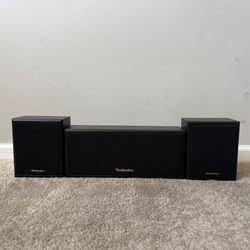 Technics Home Theater Center Channel Speaker and Surround Speakers