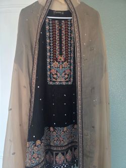 Indian Pakistani Tradition Designer Shalwar Kameez Embroidery Cotton