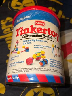 Tinker Toys Vintage Classic Retro Throwback Used Pre Owned Kids Bucket Set S