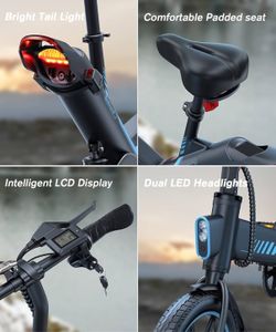 New VoltCycle 14in Folding Electric Bike 350W Motor 18.6mph Folding Ebike