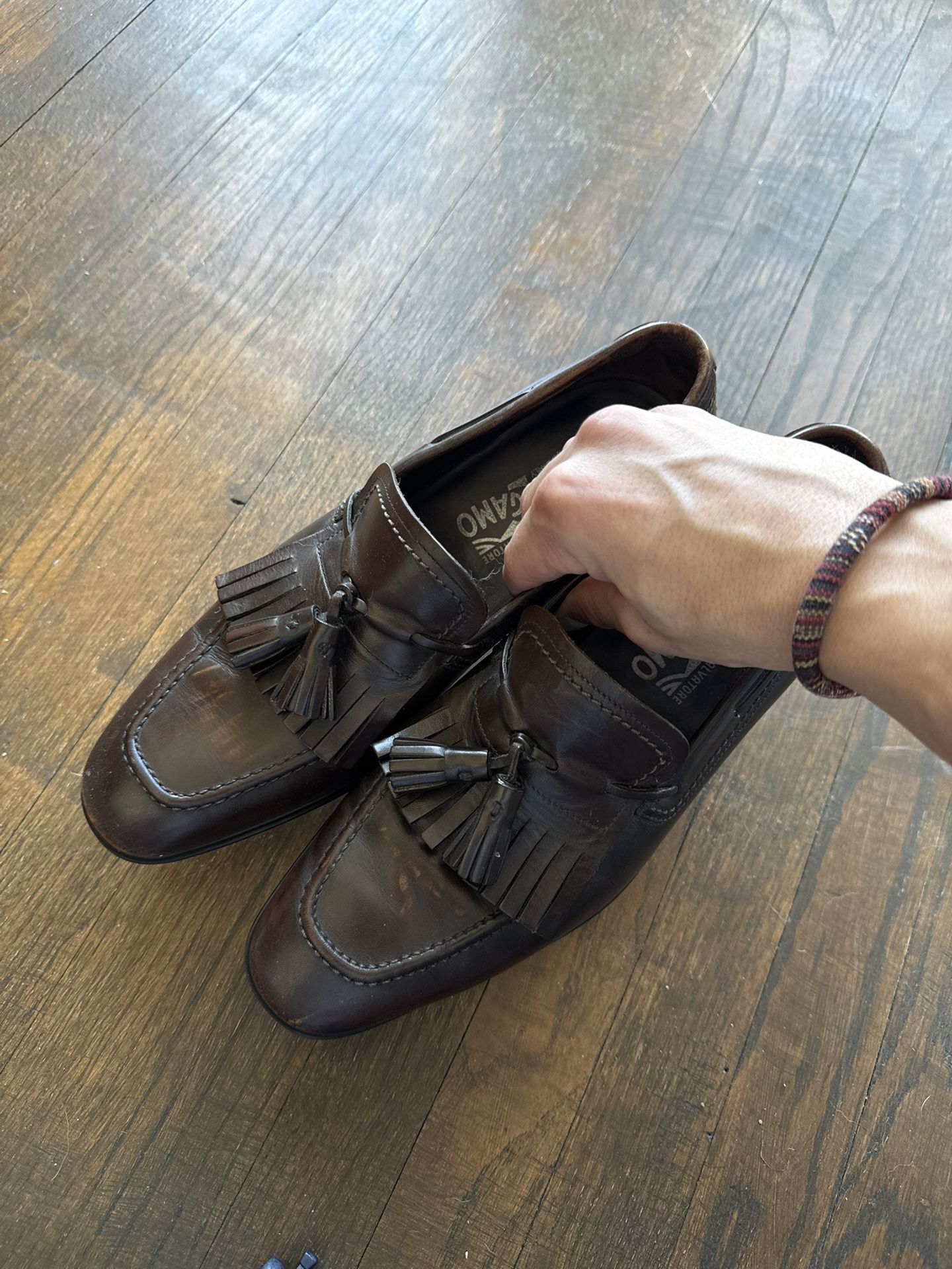 Vintage Burgundy Tassel Loafers