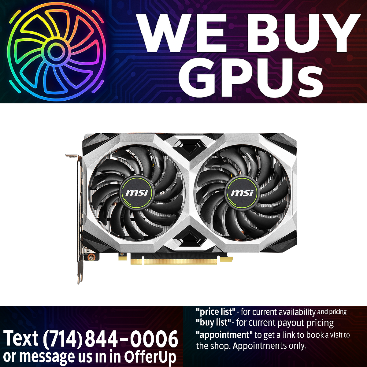 MSI GTX 1660 SUPER VENTUS XS OC - Professionally Refurbished - 3 Month Warranty - Local Business - Fixed Price
