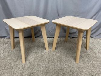 IKEA Lisabo Light Ash Veneer Side Tables (Set of 2)