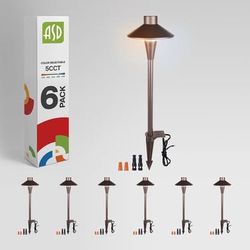 Low Voltage Landscape Lighting, Bollard Pathway Lights 5 Color, LED Flat Hat CRI90+,IP65,5W 12-24V