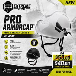 Extreme PPE Pro ArmorCap Type II Hard Hat with Visor