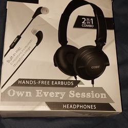 New Coby 2 Piece Headphones/earbuds Set