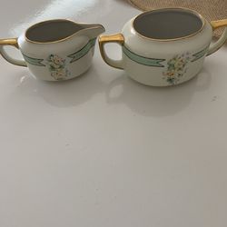 Vintage small creamer & sugar bowl