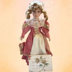 Unique Pink Victorian Porcelain doll Daisy 
