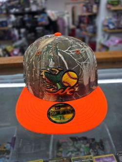 Gwinnett Stripers Hat Cap Fitted 7 1/8 Orange Camo Realtree 59Fifty New Era MLB