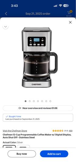 Chefman Coffee Maker for 12 Cups (Gently Used)