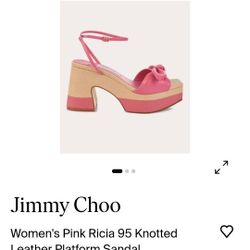 Jimmy Choo Pink Ricia 95 Knotted Leather Platform Sandal