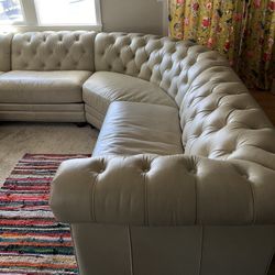 Gorgeous Studded Detail Leather Sectional & Electric Recliner BOTH $1000