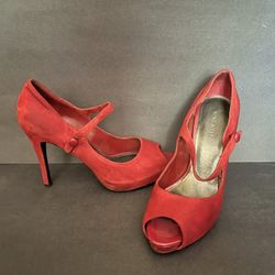 Nine West High Heeled Shoes-Red Color Size 7 1/2