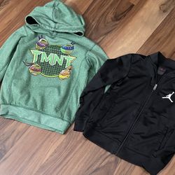 Both Nike Jordan Zip Up Jacket & Teenage Mutant Ninja Turtles Boys' Hoodie Sz 7