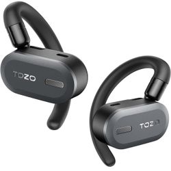 TOZO O2 True Open Ear Wireless Headphones Lightweight with Multi-Angle Adjustment, Bluetooth 5.3 Earbuds with Dual-Axis Design for Long-Lasting Comfor