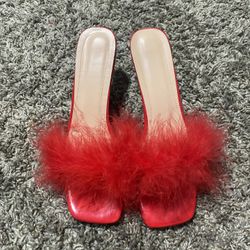 Fuzzy Slide On Heels