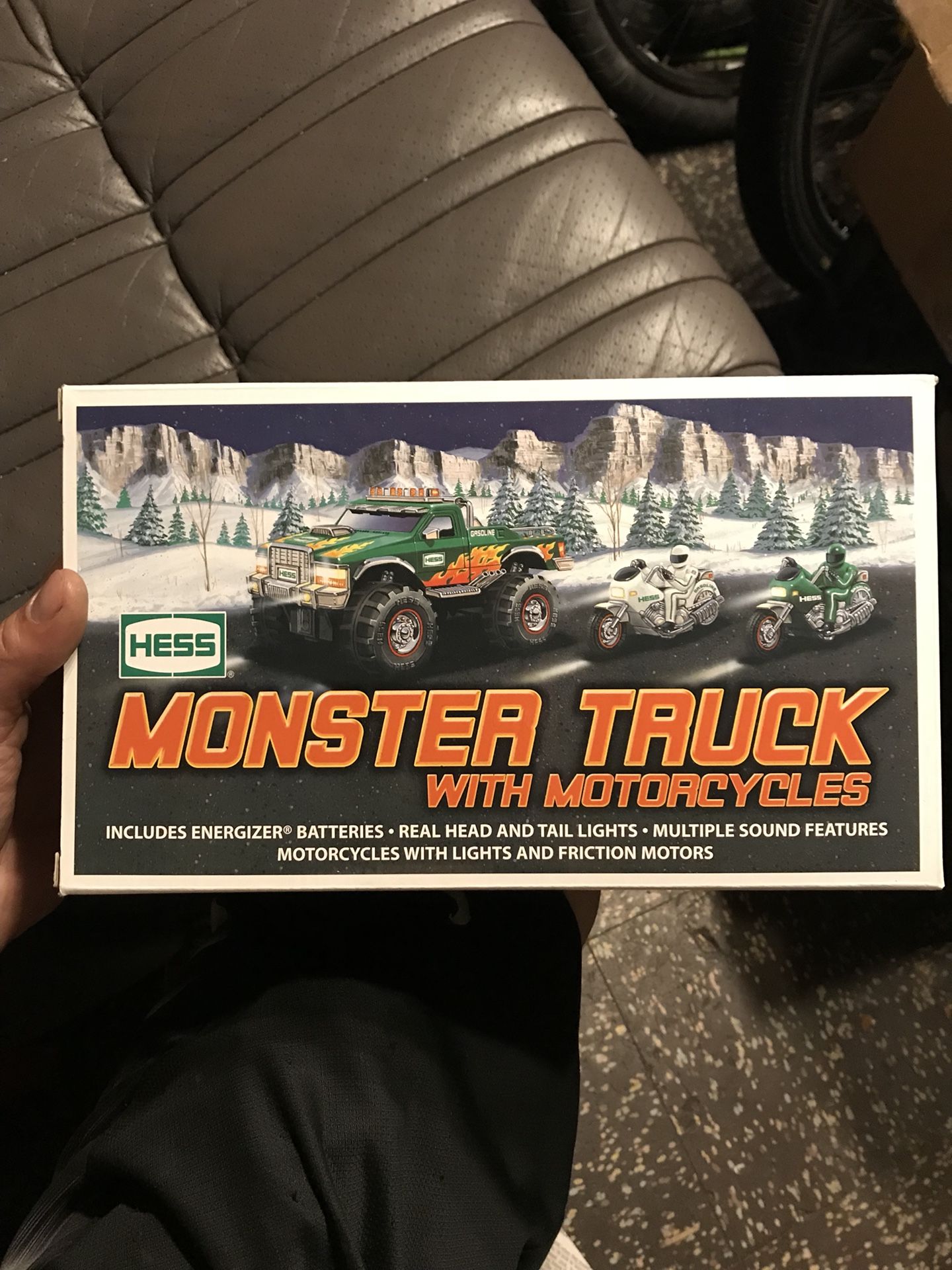 Hess monster truck with motorcycles