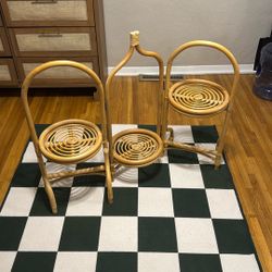 Foldable Rattan Plant Stand