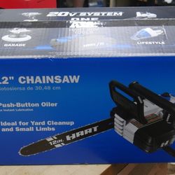 NEW Hart 12" Chainsaw HGCS021 With 20-Volt 4.0Ah Lithium-Ion Battery & Charger 877611-3 
