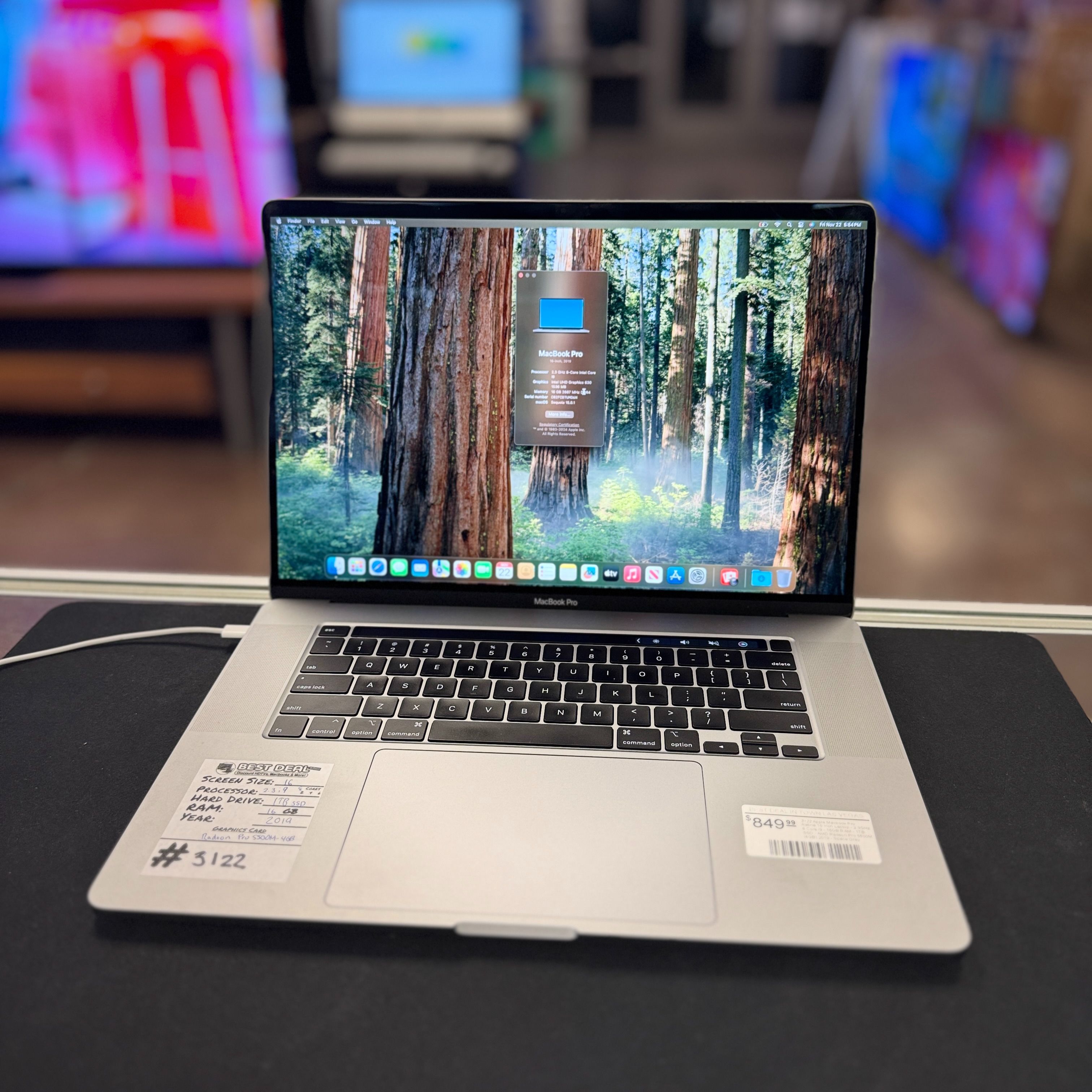 Macbook Pro 16 Laptop Core i9 16GB RAM 1TB SSD 4GB