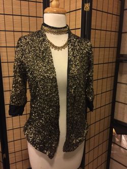 Gold and black cardigan