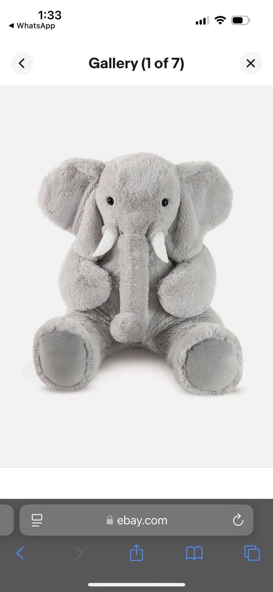 Vermont Teddy Bear Giant Stuffed Cuddle Elephant