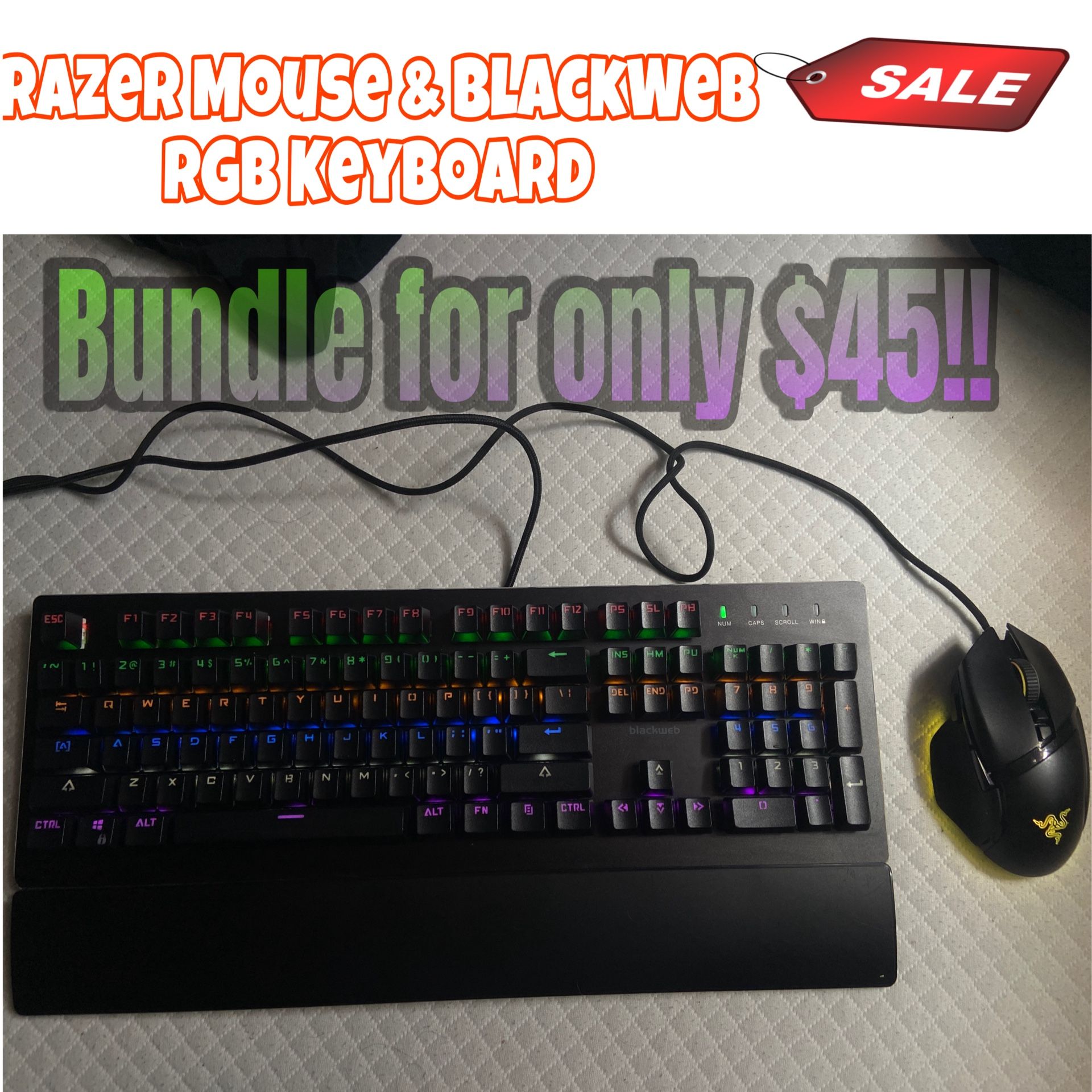 Bundle BlackWeb Gaming Keyboard RGB & Razer Basilisk V3 Customizable Gaming Mouse with Razer Chroma™ RGB