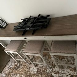 TABLE AND STOOLS (3)