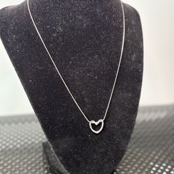 Stainless Steel, HEART Silver Necklace
