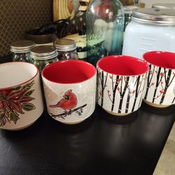 4 Cache Pot Ceramic Planter Christmas $15 ea.
(They retail for $35)