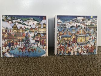 2 1,000 Piece Christmas Theme Puzzles