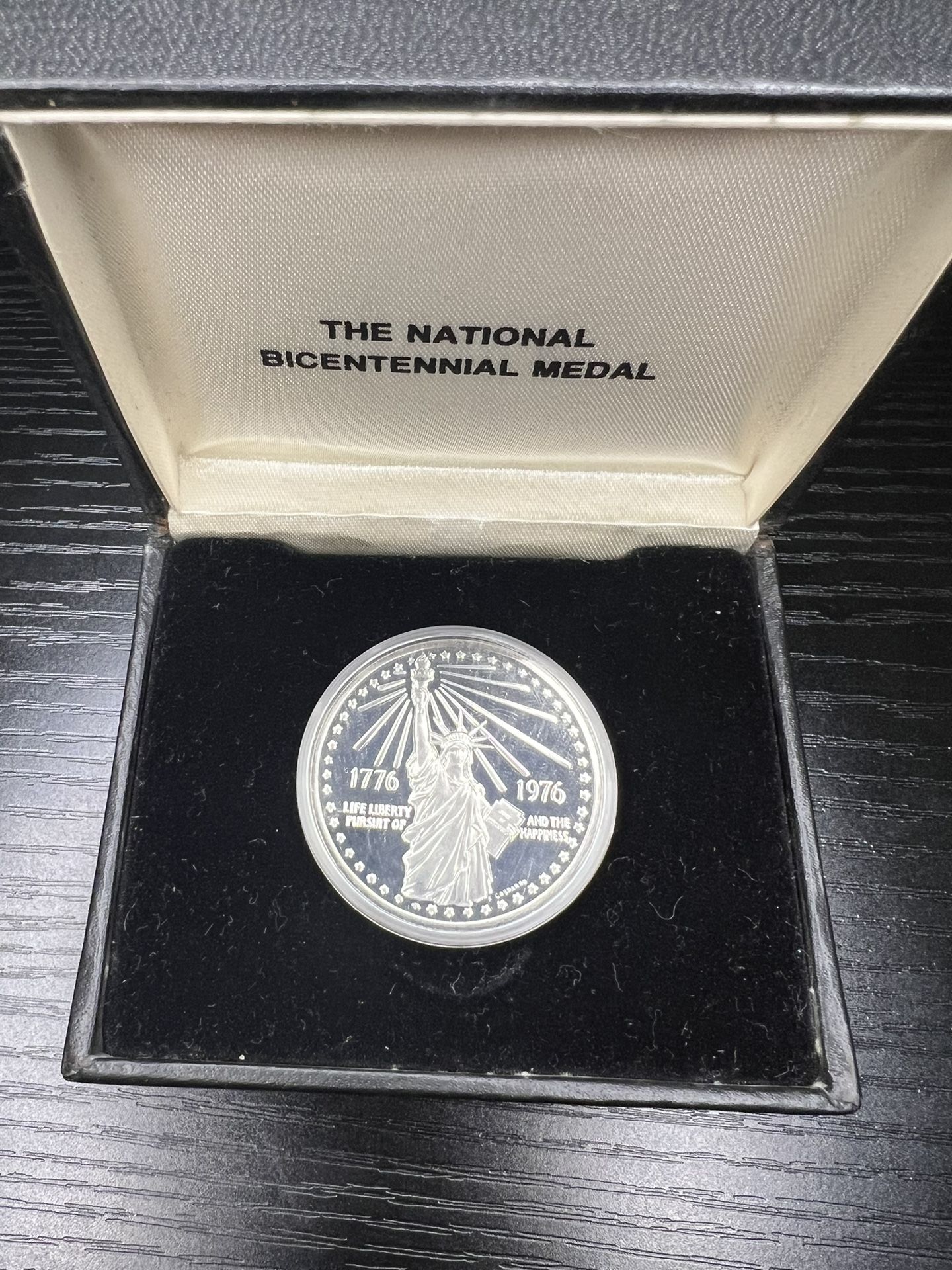 1976 Statue of Liberty American Revolution Bicentennial US Mint Silver w Box