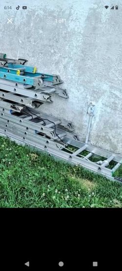 Lots of different Aluminum extension ladders