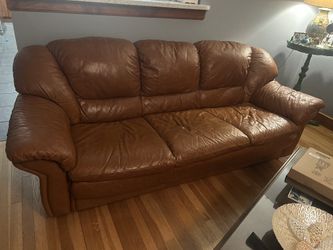 Brown Leather Couch.