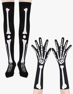 Skeleton Stocking and Gloves